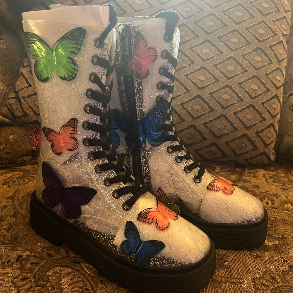 Terrarium 3D Butterfly Combat Boots